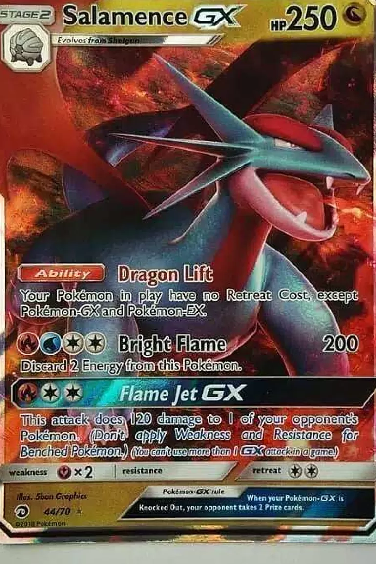 Pocket Monster Pokémon Kort-Salamence Gx 44/70