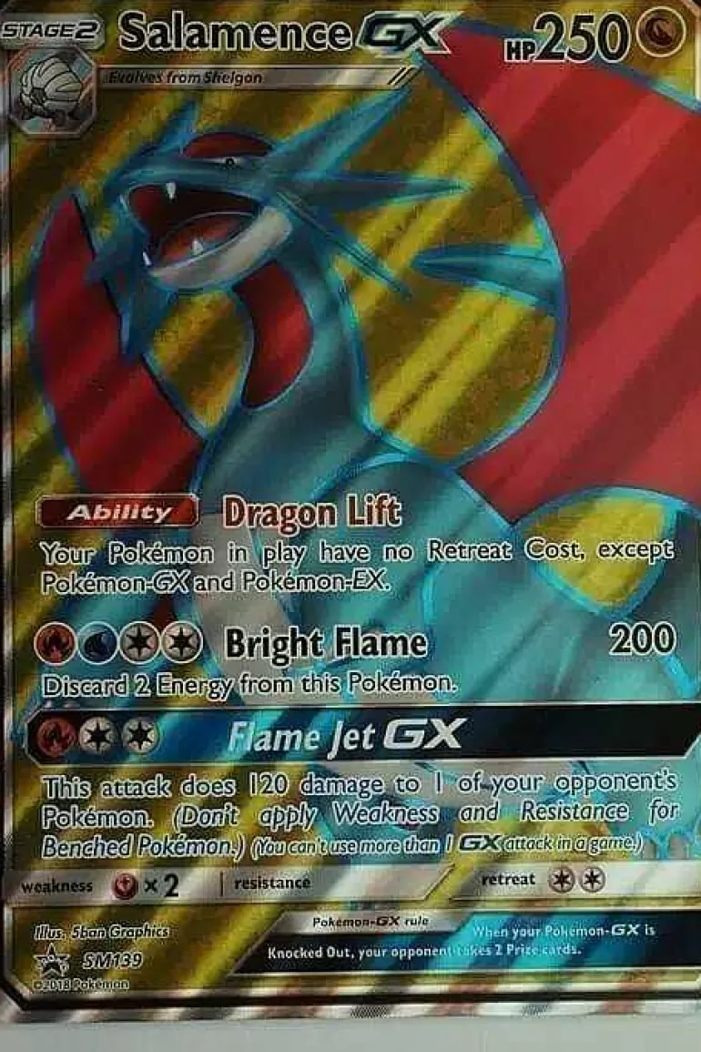 Pocket Monster Pokémon Kort-Salamence Gx Sm139 Full Art Stor