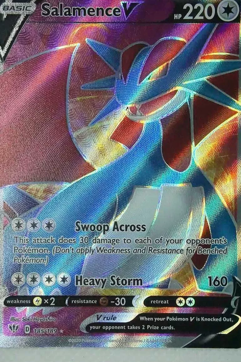 Pocket Monster Pokémon Kort-Salamence V 185/189 Full Art