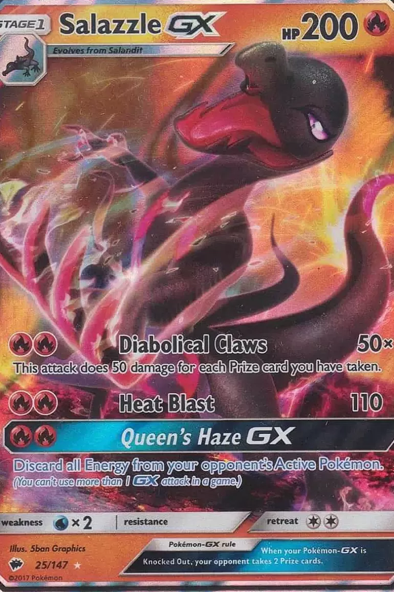 Pocket Monster Pokémon Kort-Salazzle Gx 25/147