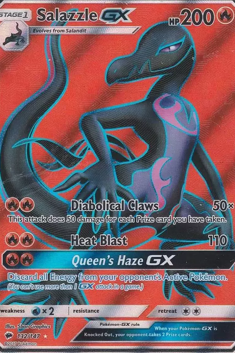Pocket Monster Pokémon Kort-Salazzle Gx Full Art 132/147