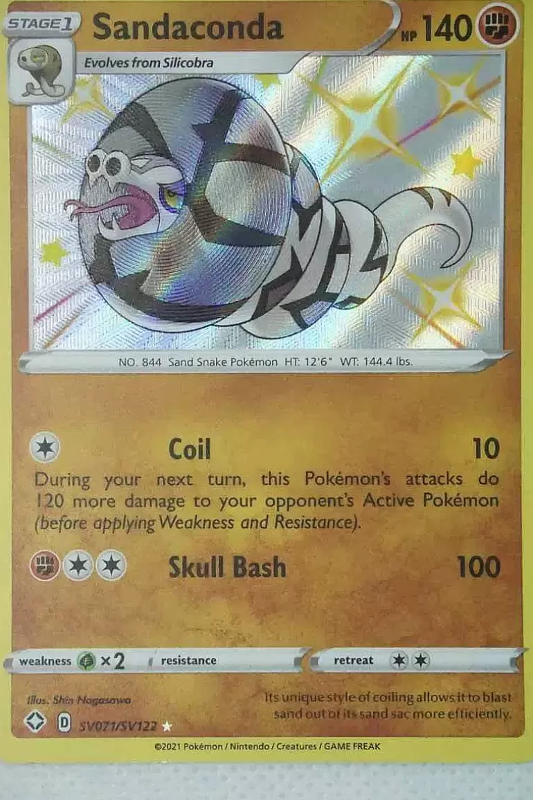 Pocket Monster Pokémon Kort-Sandaconda Sv071/Sv122 Shiny Rare