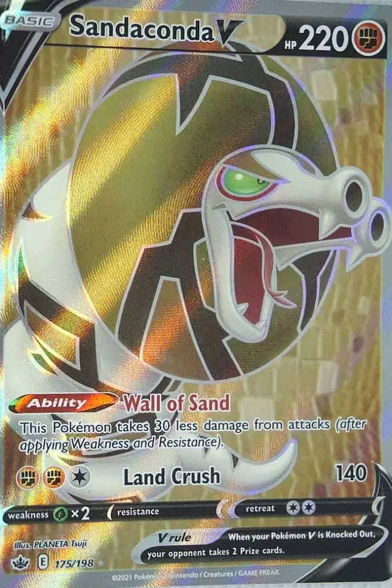 Pocket Monster Pokémon Kort-Sandaconda V 175/198 Full Art