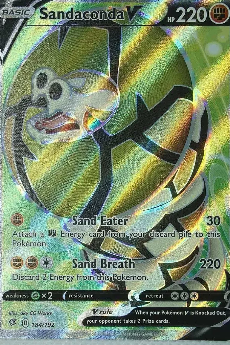 Pocket Monster Pokémon Kort-Sandaconda V 184/192 Full Art