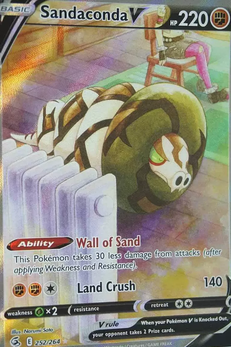 Pocket Monster Pokémon Kort-Sandaconda V 252/264 Alternate Art