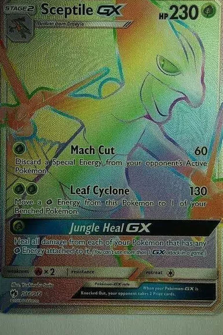 Pocket Monster Pokémon Kort-Sceptile Gx 216/214 Hyper Rare