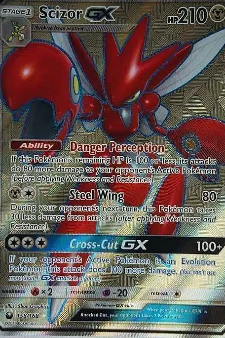 Pocket Monster Pokémon Kort-Scizor Gx 158/168 Full Art
