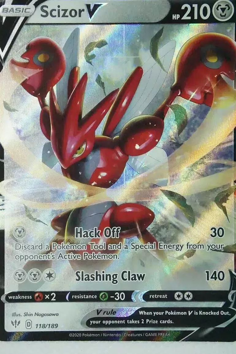 Pocket Monster Pokémon Kort-Scizor V 118/189