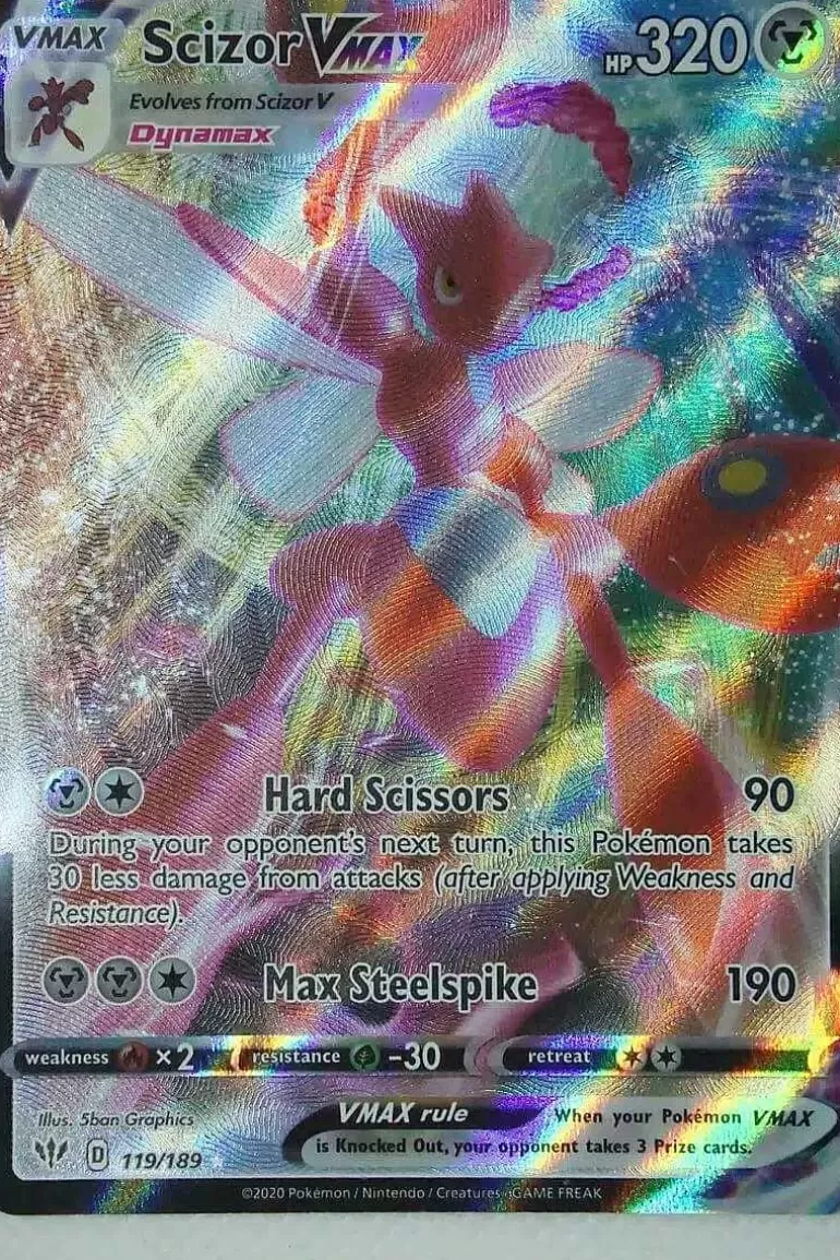 Pocket Monster Pokémon Kort-Scizor Vmax 119/189