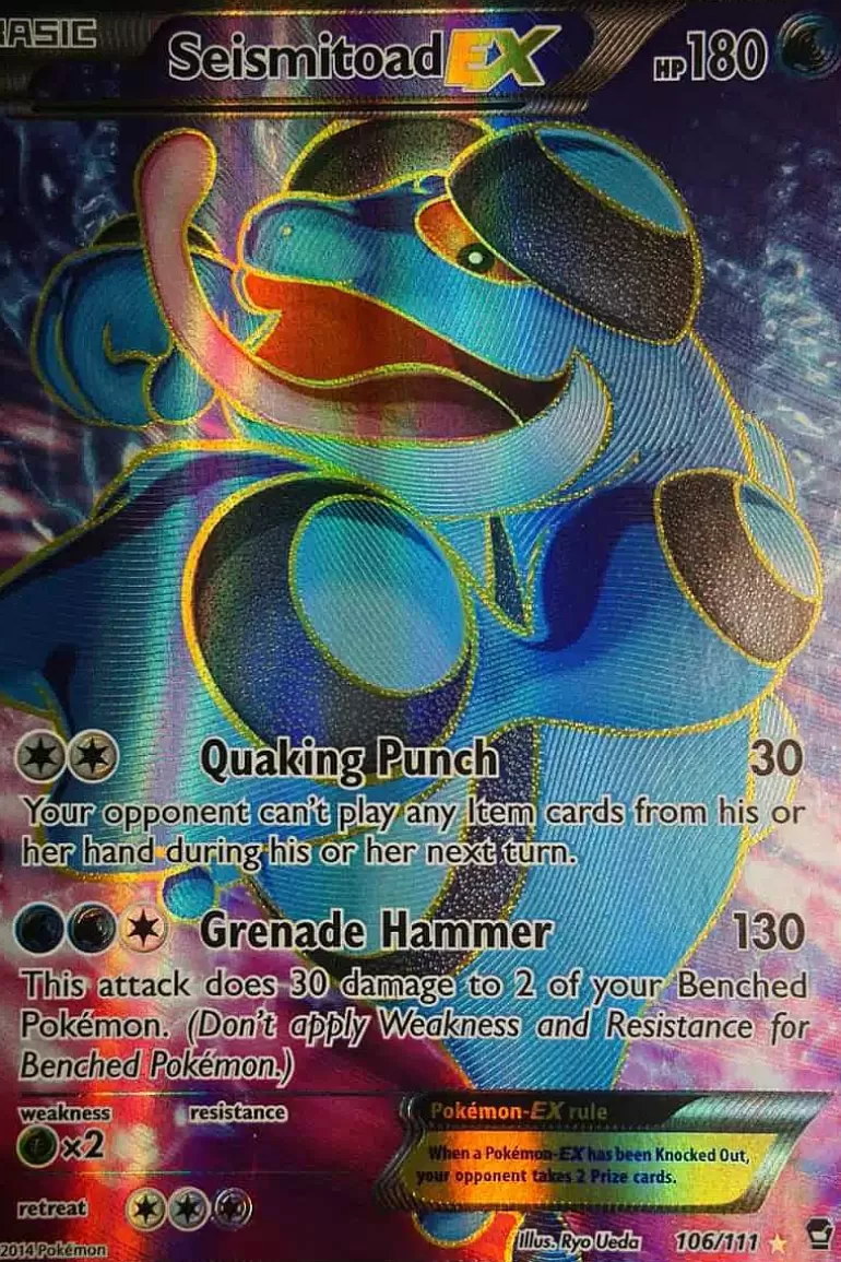 Pocket Monster Pokémon Kort-Seismitoad Ex 106/111 Full Art