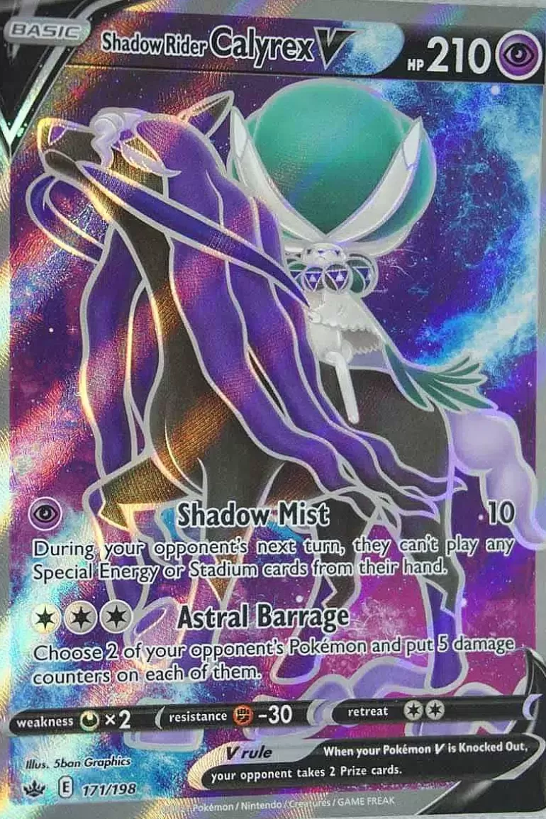 Pocket Monster Pokémon Kort-Shadow Rider Calyrex V 171/198 Full Art