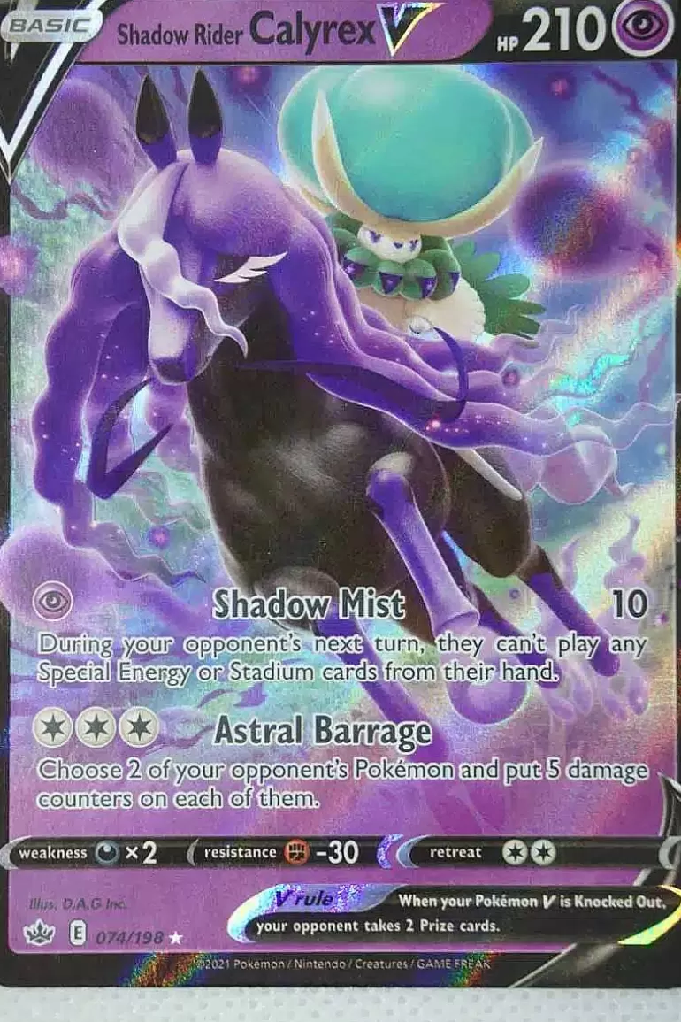 Pocket Monster Pokémon Kort-Shadow Rider Calyrex V 74/198