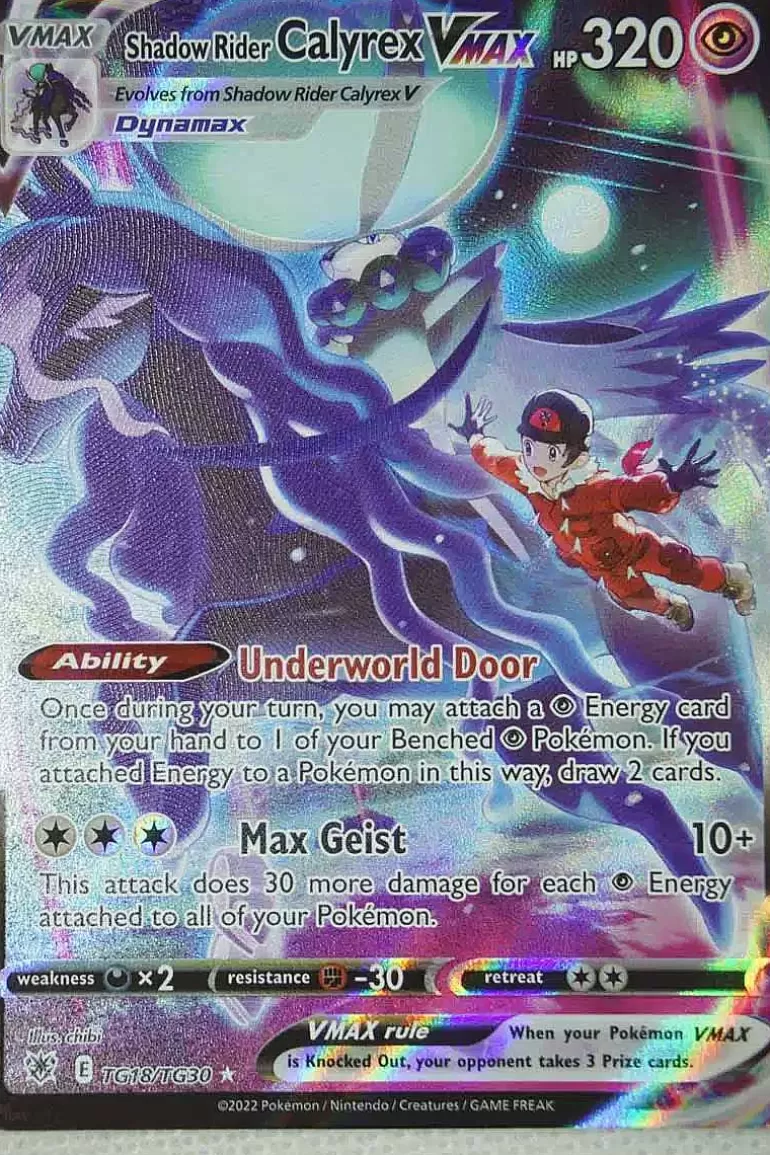 Pocket Monster Pokémon Kort-Shadow Rider Calyrex Vmax Tg18/Tg30