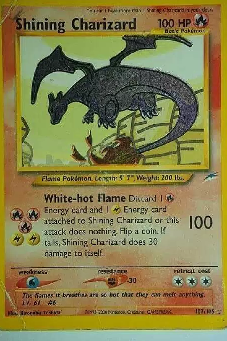 Pocket Monster Pokémon Kort-Shining Charizard (Triple Star) 107/105 Holo Rare