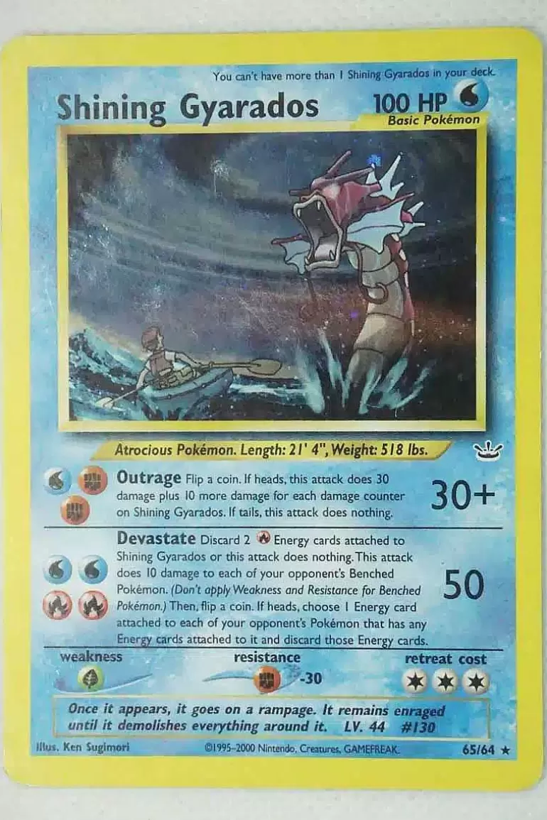Pocket Monster Pokémon Kort-Shining Gyarados 65/64 Holo Rare