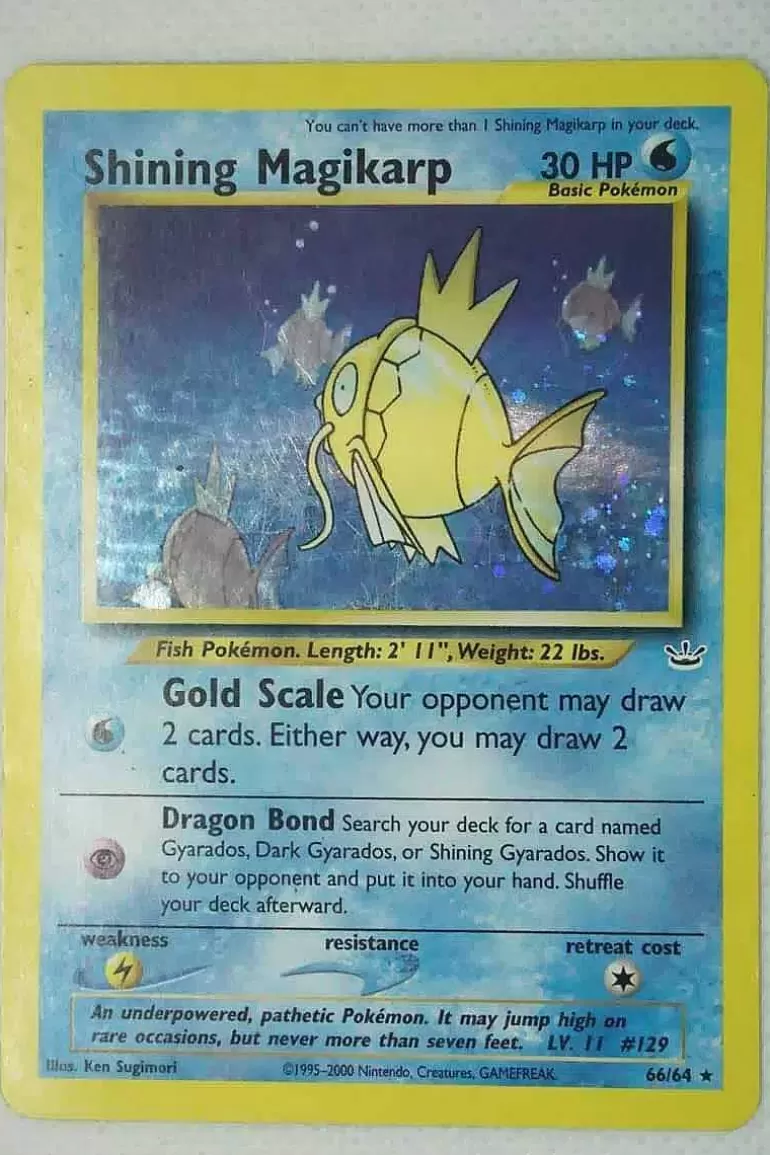 Pocket Monster Pokémon Kort-Shining Magikarp 66/64 Holo Rare