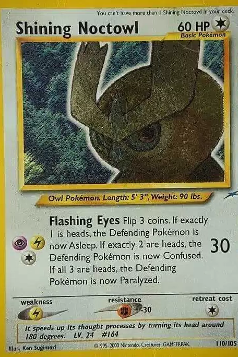 Pocket Monster Pokémon Kort-Shining Noctowl (Triple Star) 110/105