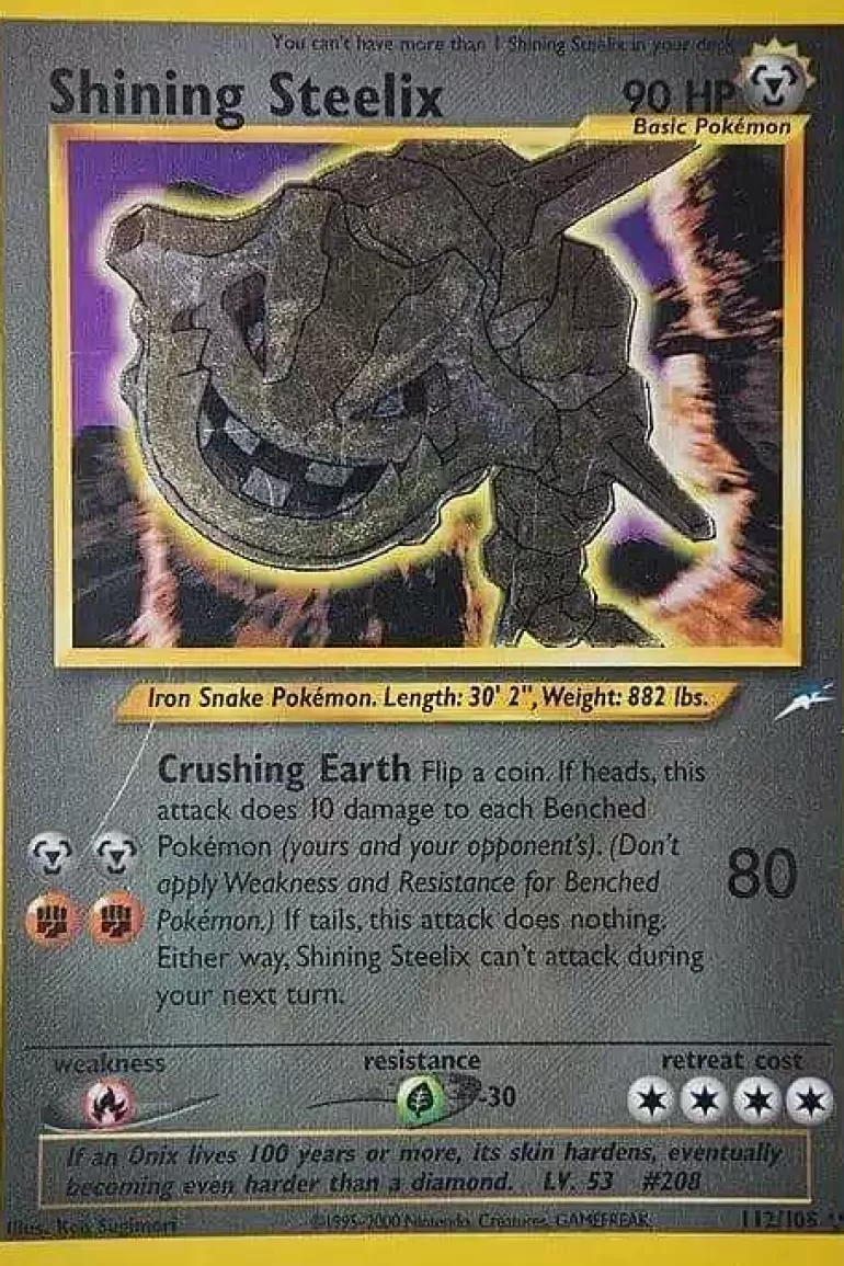 Pocket Monster Pokémon Kort-Shining Steelix (Triple Star) 112/105