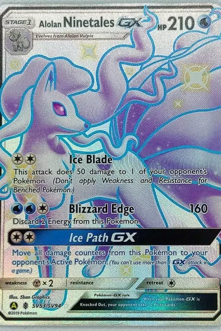 Pocket Monster Pokémon Kort-Shiny Alolan Ninetales Gx Sv53/Sv94