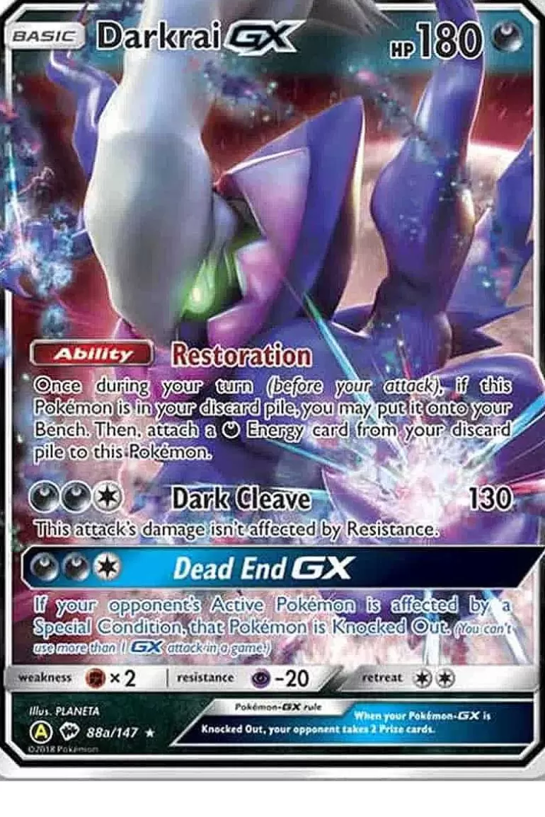 Pocket Monster Pokémon Kort-Shiny Darkrai Gx 88A/147 Stor