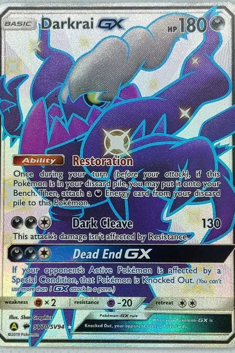 Pocket Monster Pokémon Kort-Shiny Darkrai Gx Sv70/Sv94
