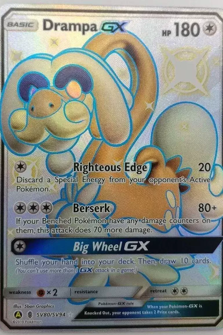 Pocket Monster Pokémon Kort-Shiny Drampa Gx Sv80/Sv94