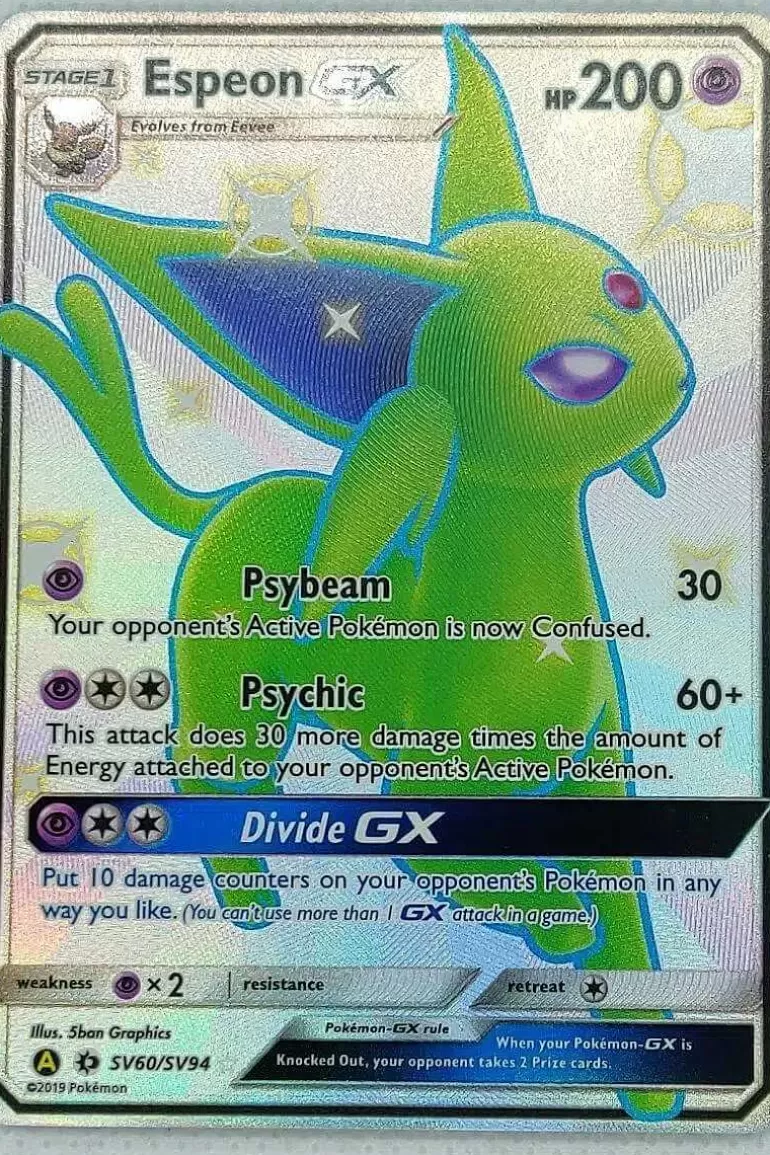 Pocket Monster Pokémon Kort-Shiny Espeon Gx Sv60/Sv94