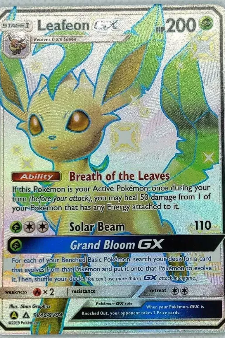 Pocket Monster Pokémon Kort-Shiny Leafeon Gx Sv46/Sv94