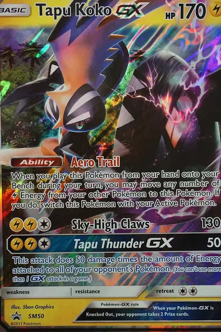 Pocket Monster Pokémon Kort-Shiny Tapu Koko Gx Sm50 Stor
