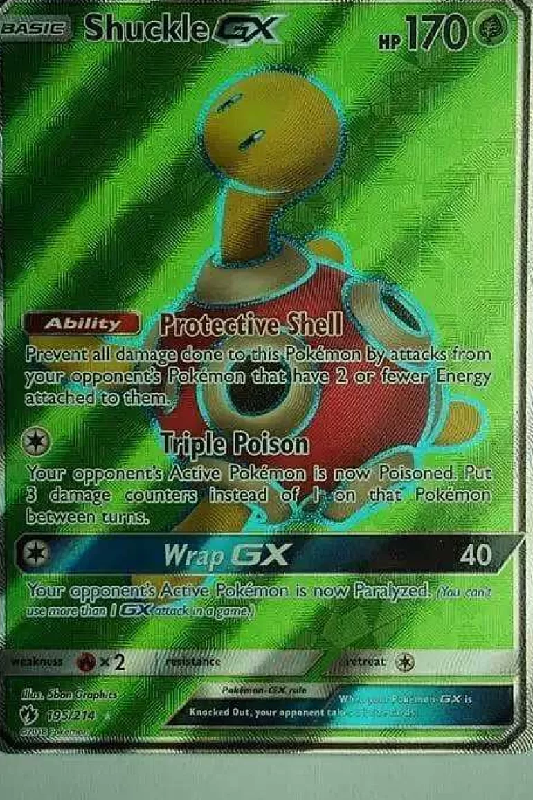 Pocket Monster Pokémon Kort-Shuckle Gx 195/214 Full Art