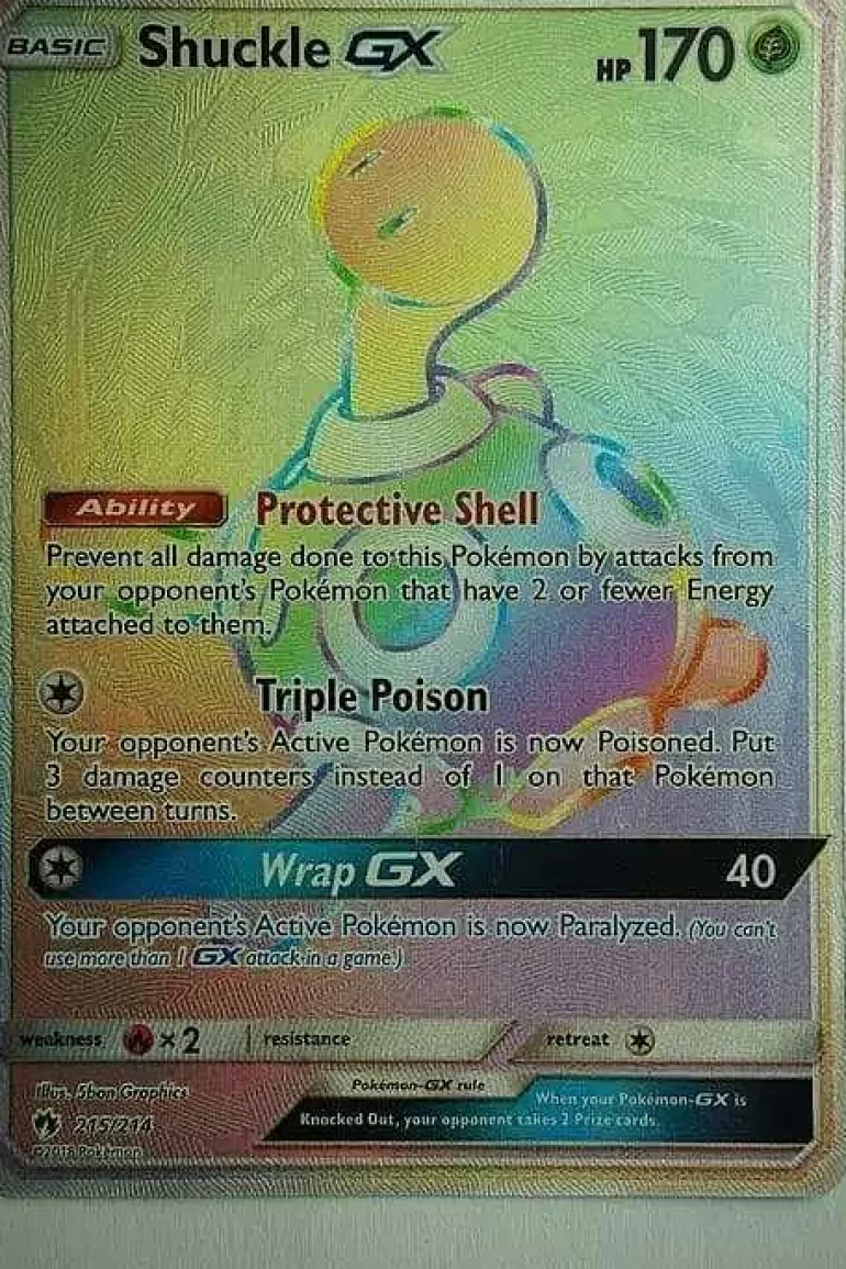 Pocket Monster Pokémon Kort-Shuckle Gx 215/214 Hyper Rare