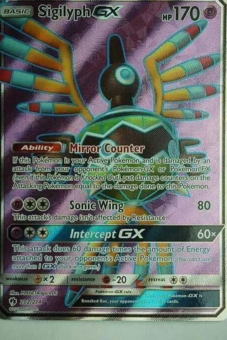 Pocket Monster Pokémon Kort-Sigilyph Gx 202/214 Full Art