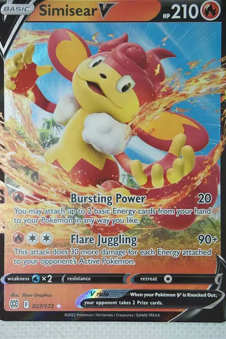 Pocket Monster Pokémon Kort-Simisear V 27/172