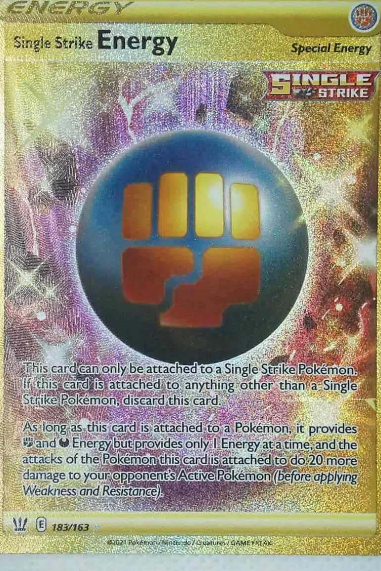 Pocket Monster Pokémon Kort-Single Strike Energy 183/163 Secret Rare