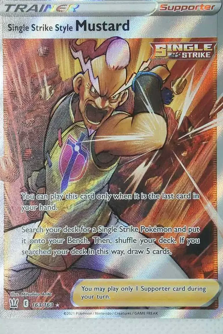 Pocket Monster Pokémon Kort-Single Strike Style Mustard 163/163 Full Art