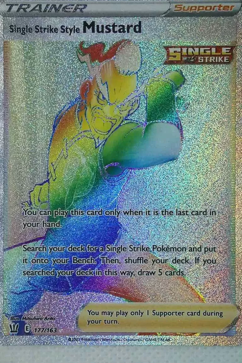 Pocket Monster Pokémon Kort-Single Strike Style Mustard 177/163 Hyper Rare