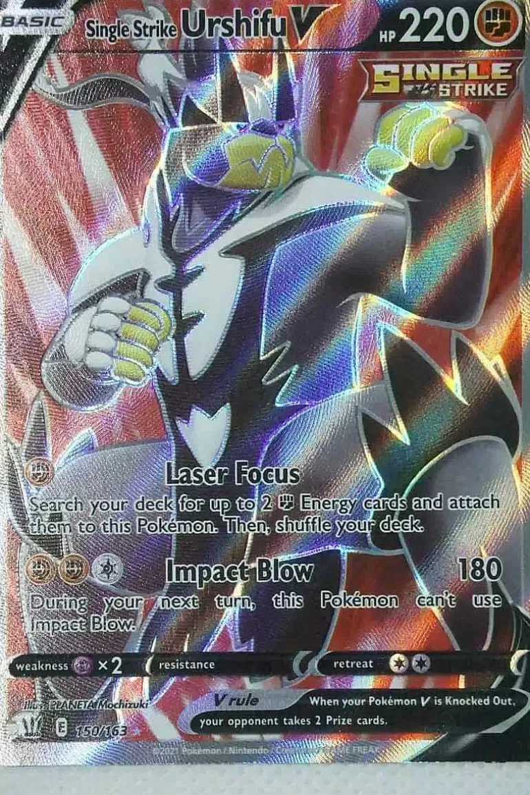 Pocket Monster Pokémon Kort-Single Strike Urshifu V 150/163 Full Art