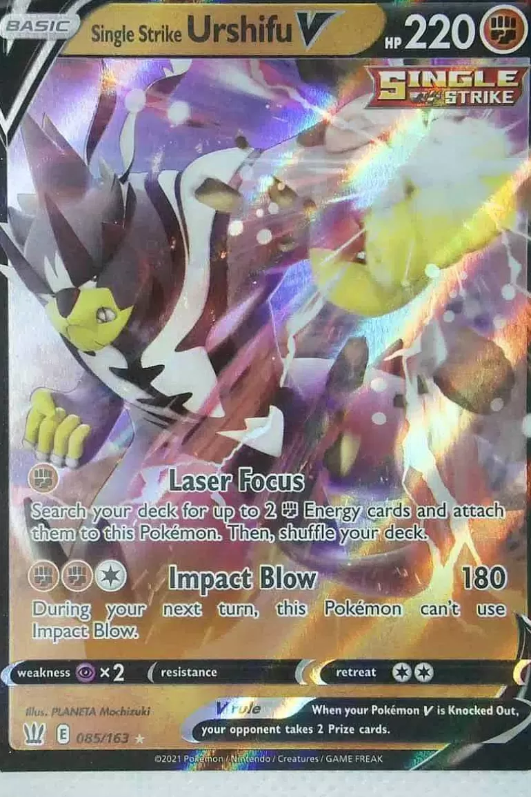 Pocket Monster Pokémon Kort-Single Strike Urshifu V 85/163
