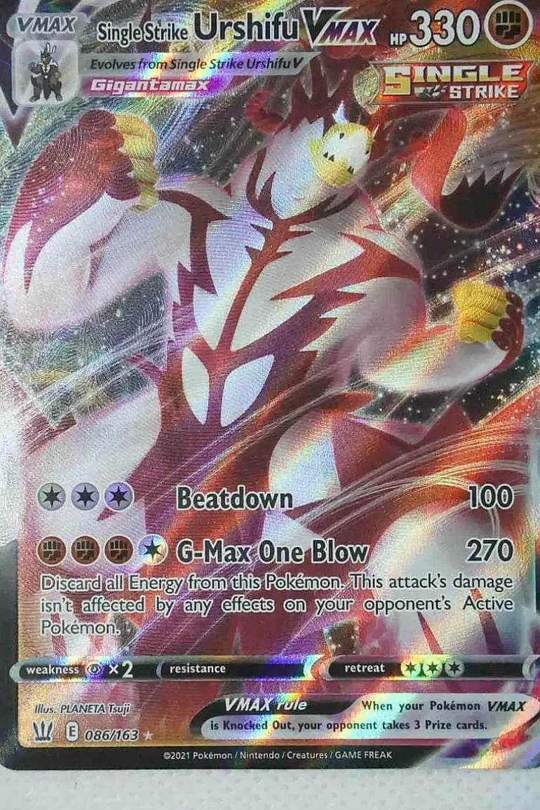 Pocket Monster Pokémon Kort-Single Strike Urshifu Vmax 086/163