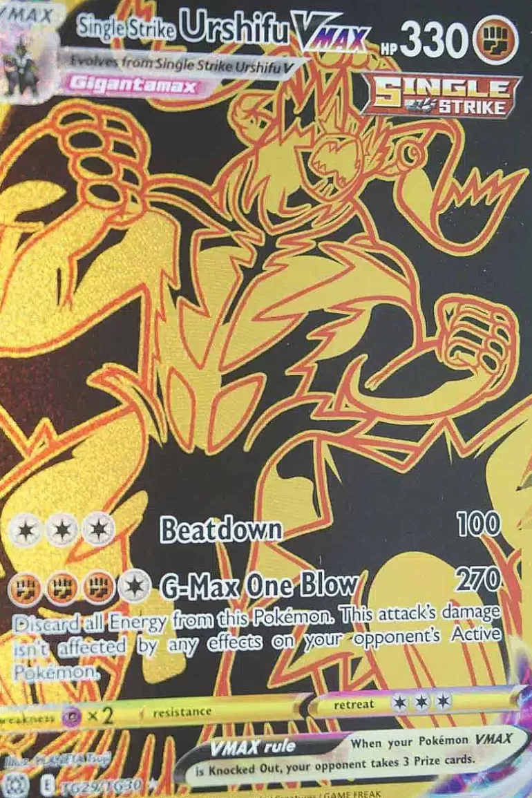 Pocket Monster Pokémon Kort-Single Strike Urshifu Vmax Tg29/Tg30 Secret Rare