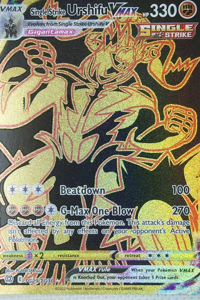 Pocket Monster Pokémon Kort-Single Strike Urshifu Vmax Tg29/Tg30 Secret Rare