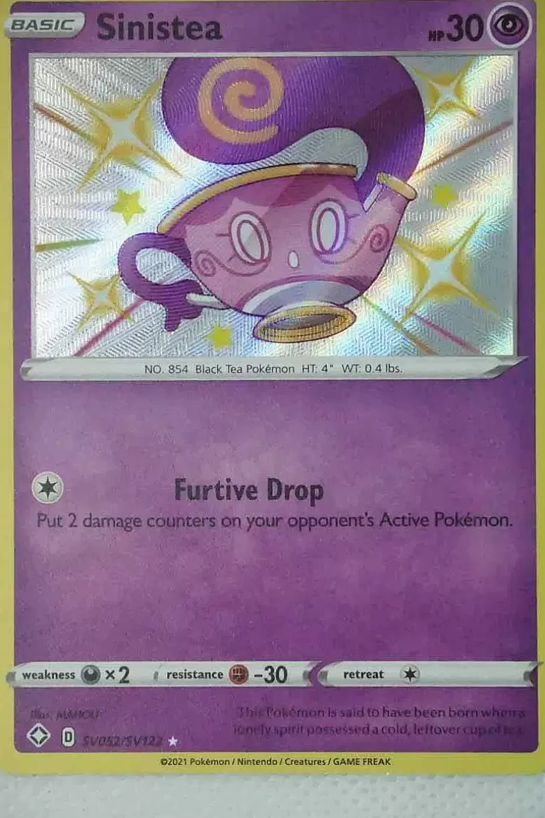Pocket Monster Pokémon Kort-Sinistea Sv52/Sv122 Shiny Rare