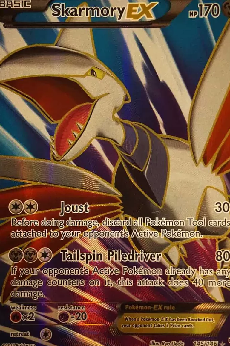 Pocket Monster Pokémon Kort-Skarmory Ex 145/146 Full Art