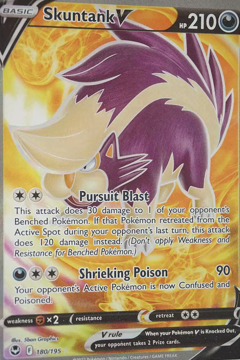 Pocket Monster Pokémon Kort-Skuntank V 180/195 Full Art