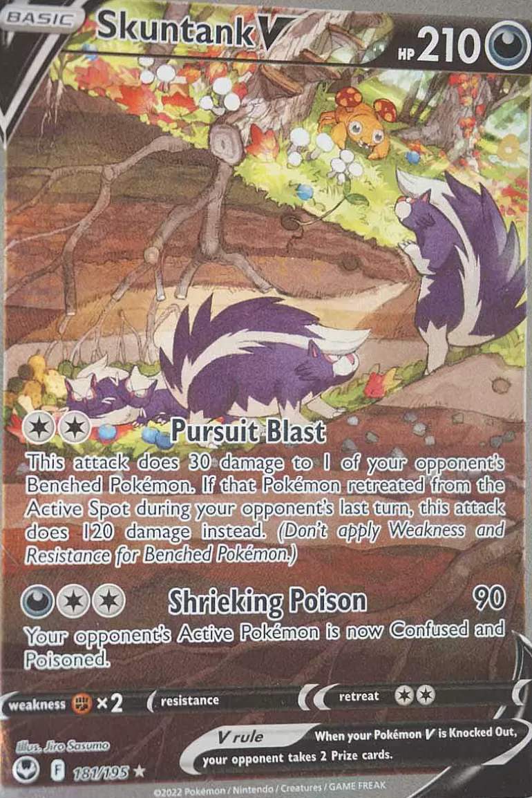 Pocket Monster Pokémon Kort-Skuntank V 181/195 Alternate Art