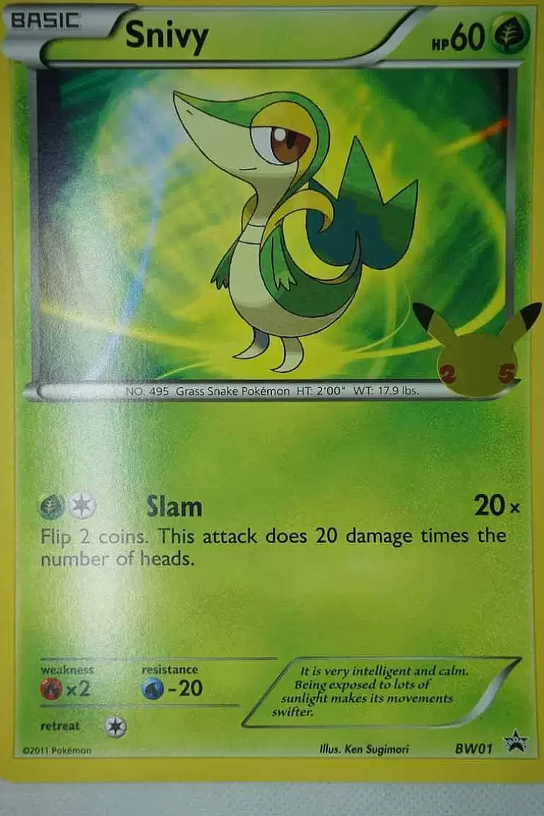 Pocket Monster Pokémon Kort-Snivy Bw01 25 Ars Jubilaeum Stor