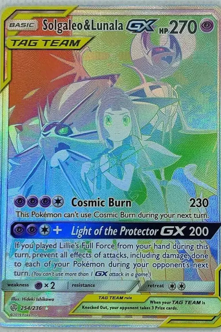 Pocket Monster Pokémon Kort-Solgaleo & Lunala Gx 254/236 Hyper Rare