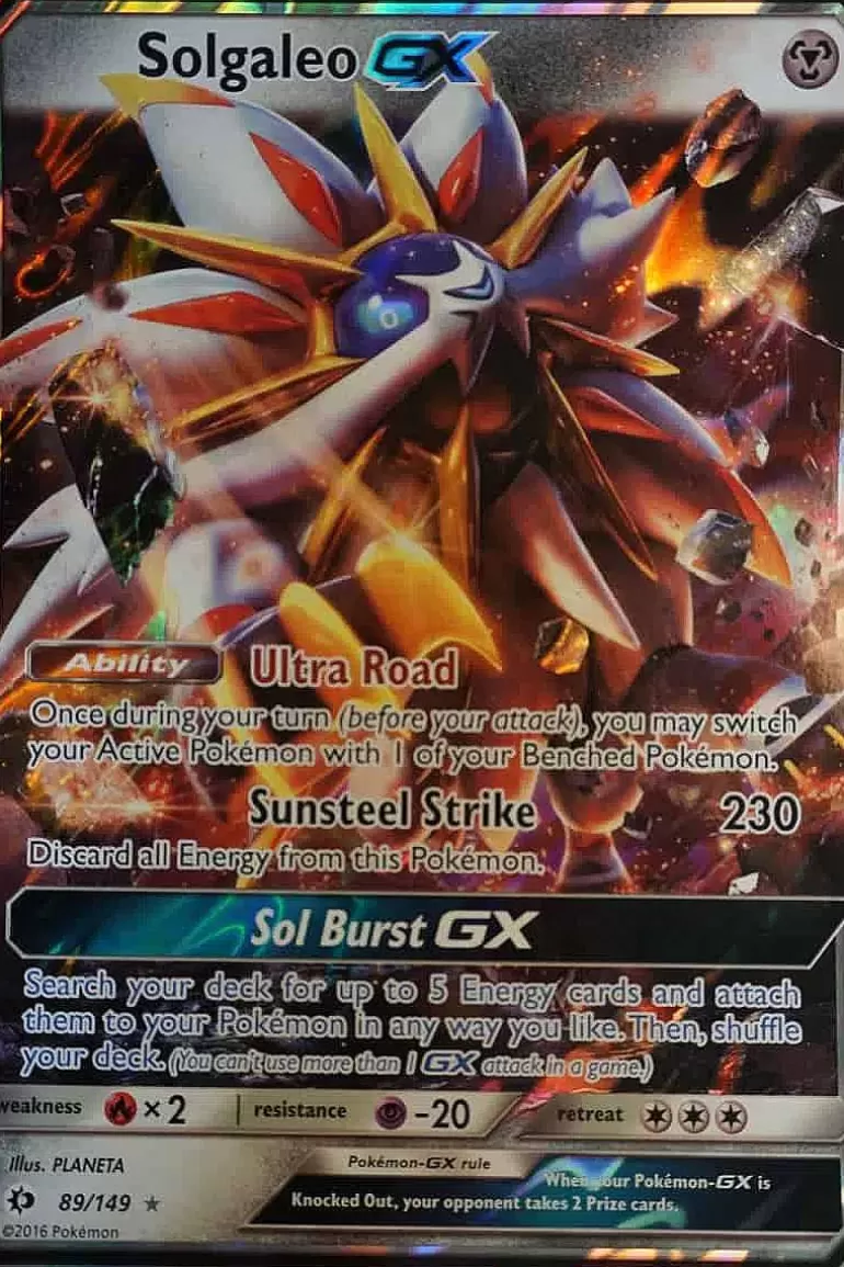Pocket Monster Pokémon Kort-Solgaleo Gx 89/149 Stor