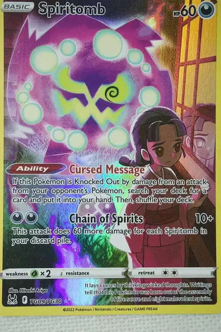 Pocket Monster Pokémon Kort-Spiritomb Tg09/Tg30 Holo Rare