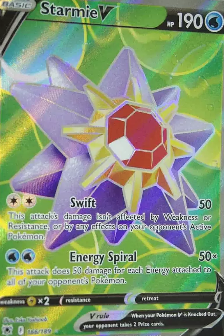 Pocket Monster Pokémon Kort-Starmie V 166/189 Full Art